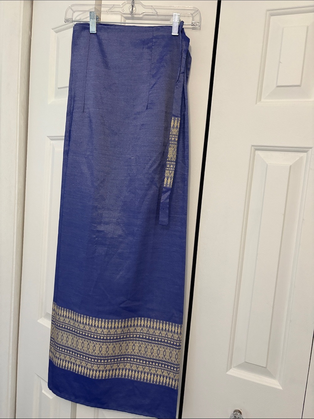 Wrap Skirt Lavender with Gold Geometric Border
